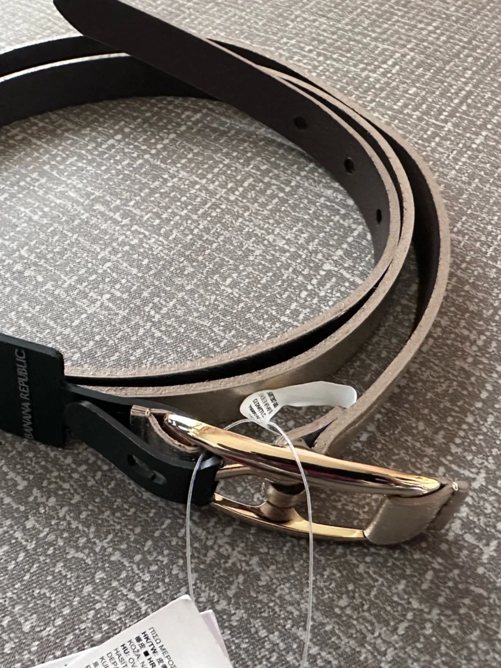Banana Republic Metallic Gold Buckle with Rose Good Leather Belt size XL NWT